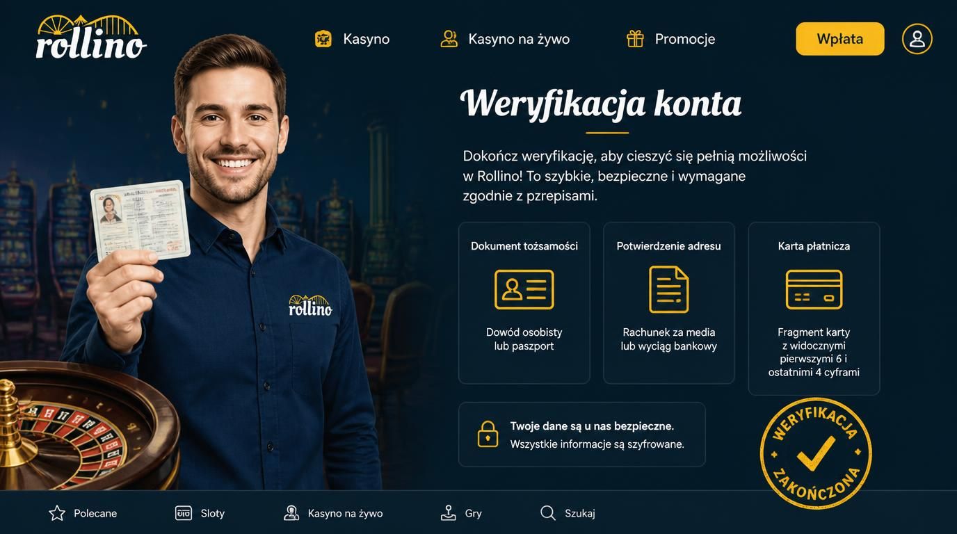 różne dokumenty niezbędne do weryfikacji w Rollino Casino